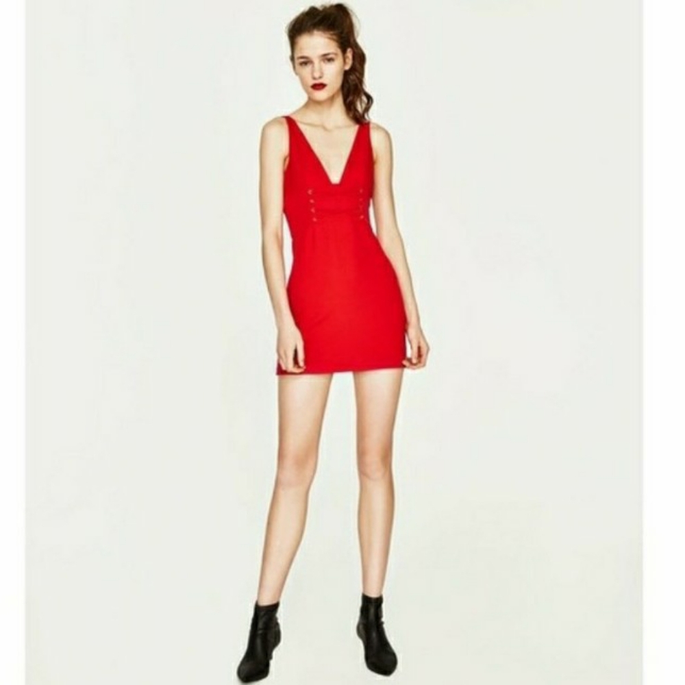 Zara Red Criss Cross Dress Formal events